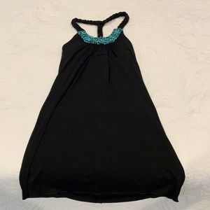 Black Dress with Turquoise Beading